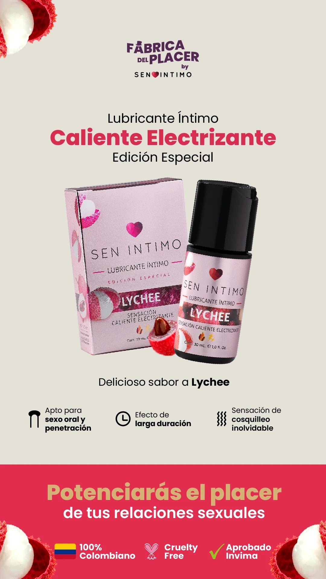 Lubricante Electrizante Caliente Lychee Sen Intimo