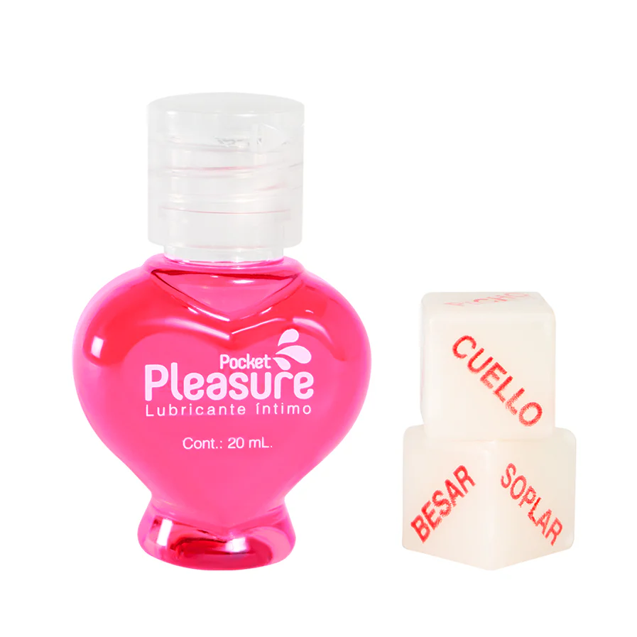Lubricante Íntimo sabor Cereza + Dados Eróticos – Pocket Pleasure