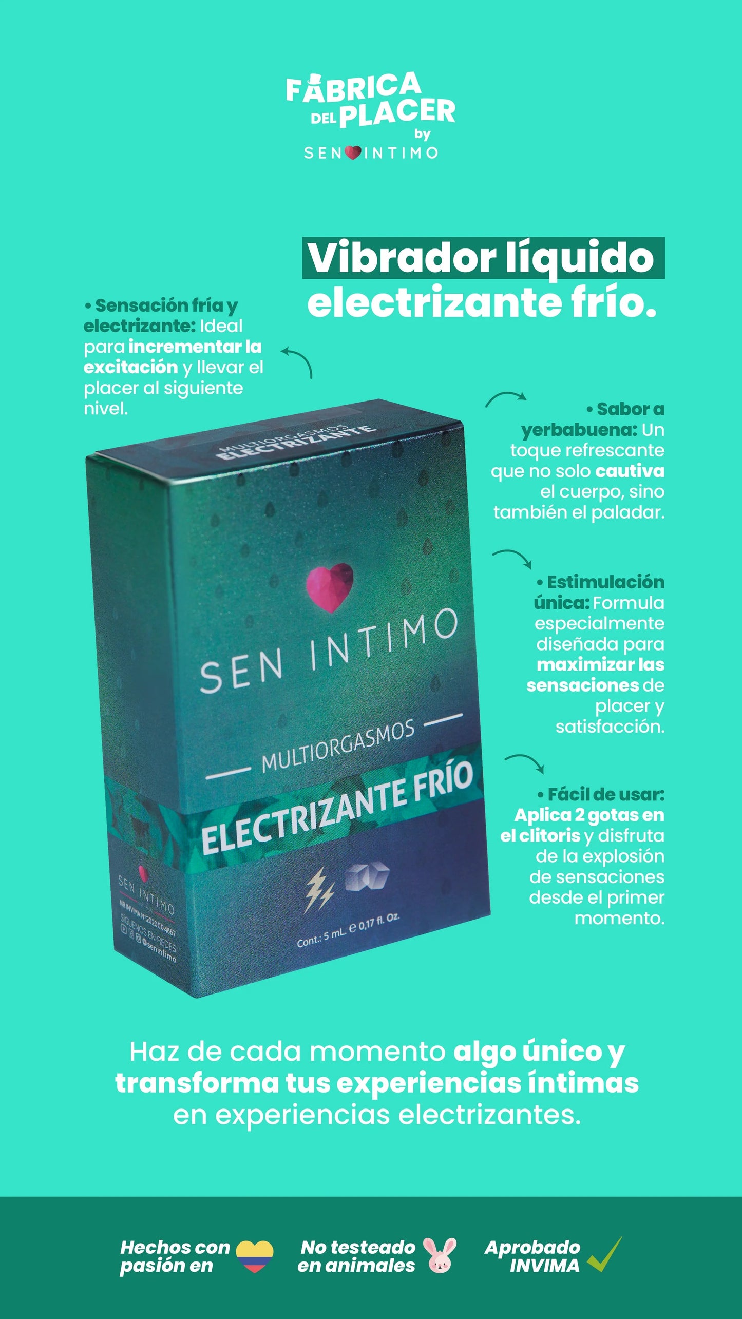 Multiorgasmos Electrizante Frío X 5 ml