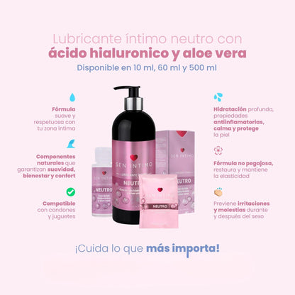 Lubricante Neutro con Ácido Hialurónico y Aloe Vera x 500 ml