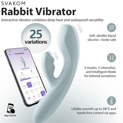 CHIKA — Vibrador Rabbit con App y Calentamiento SVAKOM